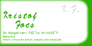 kristof focs business card